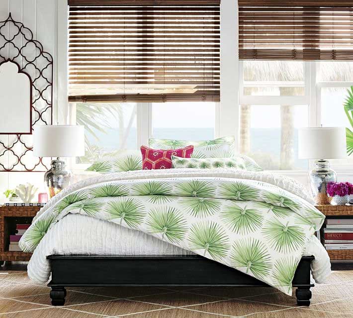 Pottery Barn Organic Bedding Green Palm Design