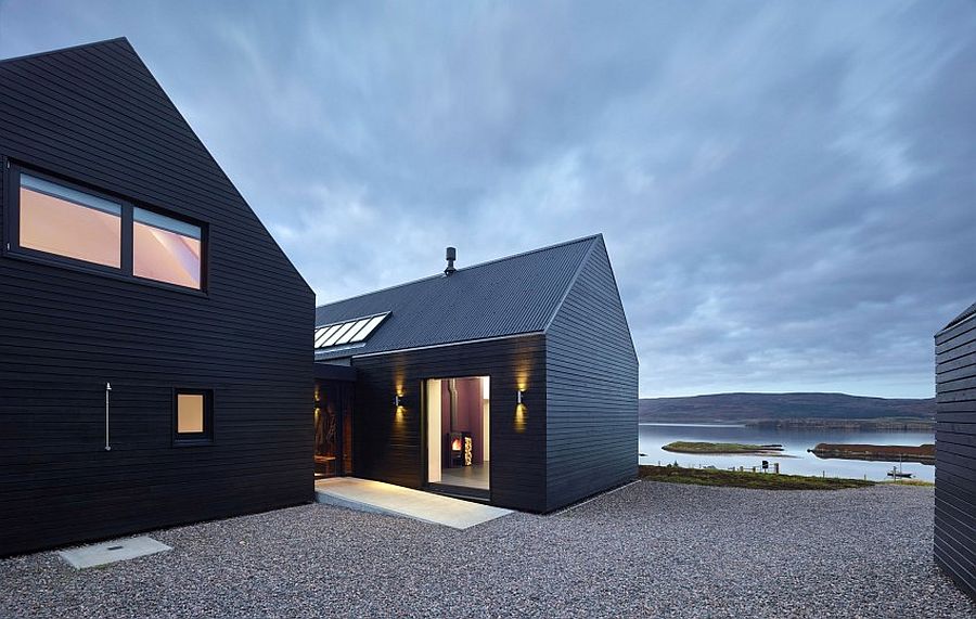 Private courtyard between the large structures shields the owners from gusty winds