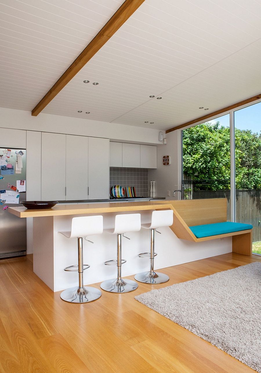 Smart kitchen island design comes with additional seating