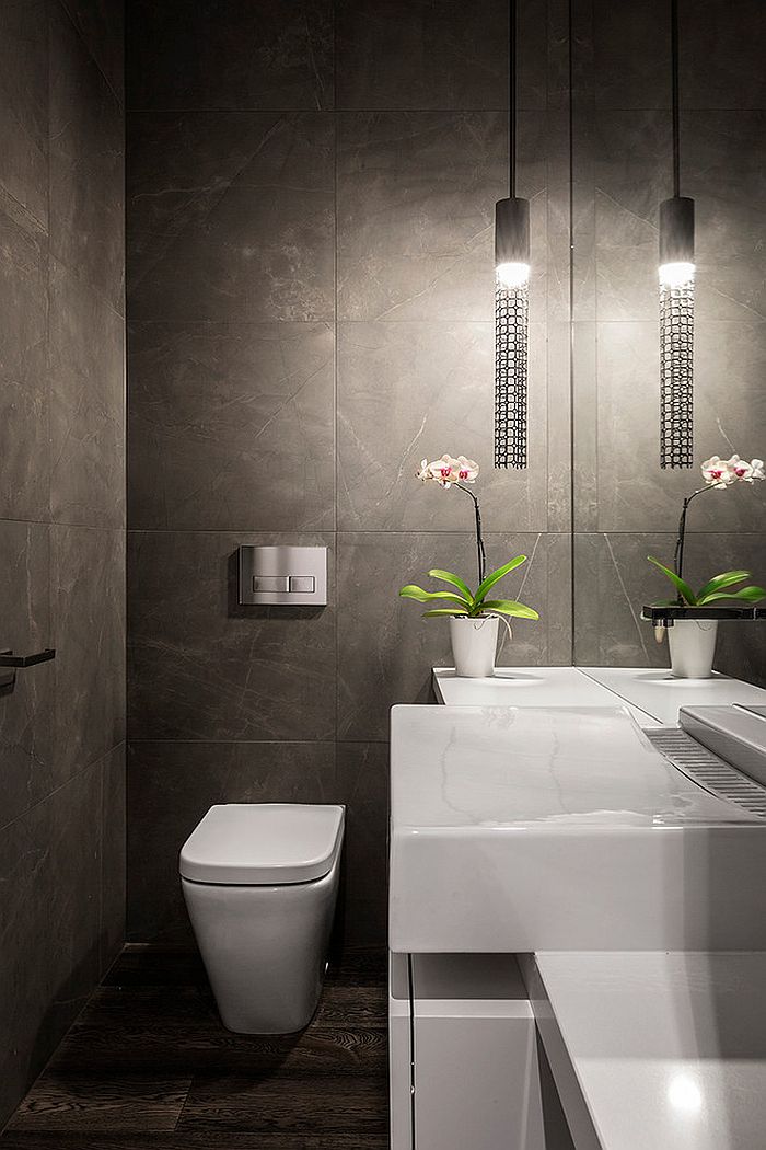 modern powder room lighting