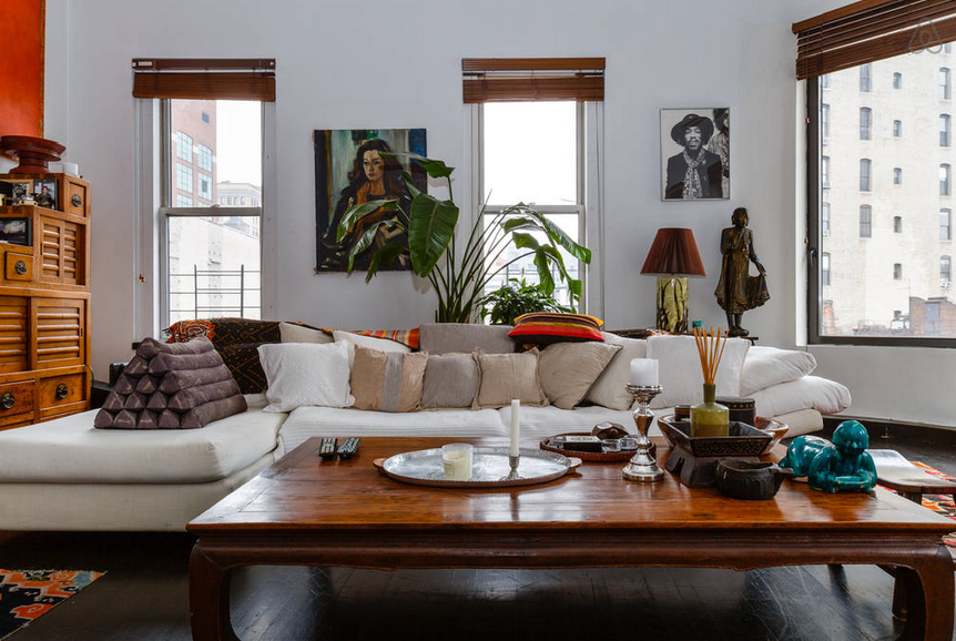 Soho loft with private elevator sun-filled living room