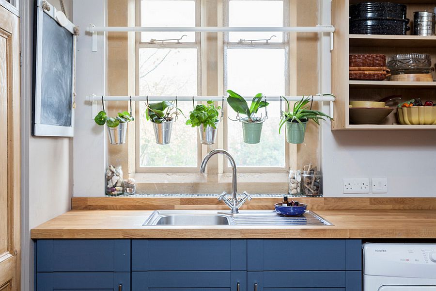 Space is never a constraint for a small herb garden in the kitchen