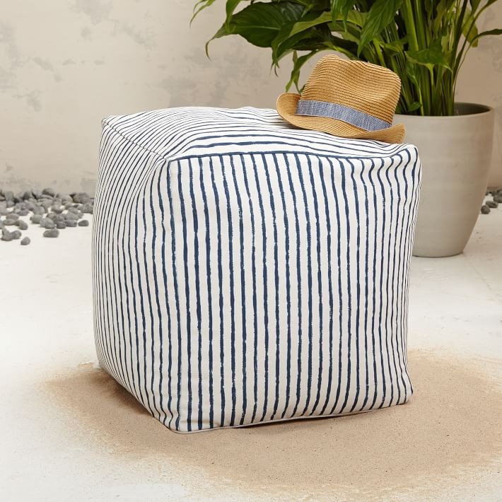 Striped pouf from West Elm