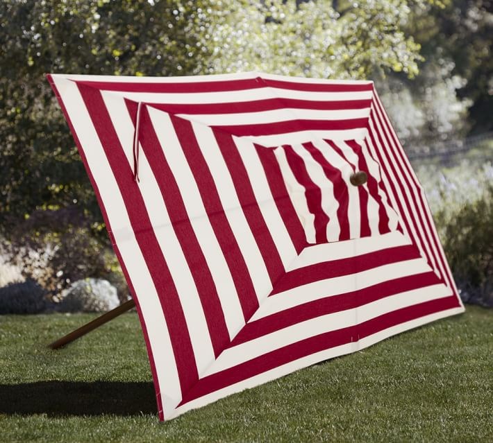 Striped rectangular umbrella from Pottery Barn