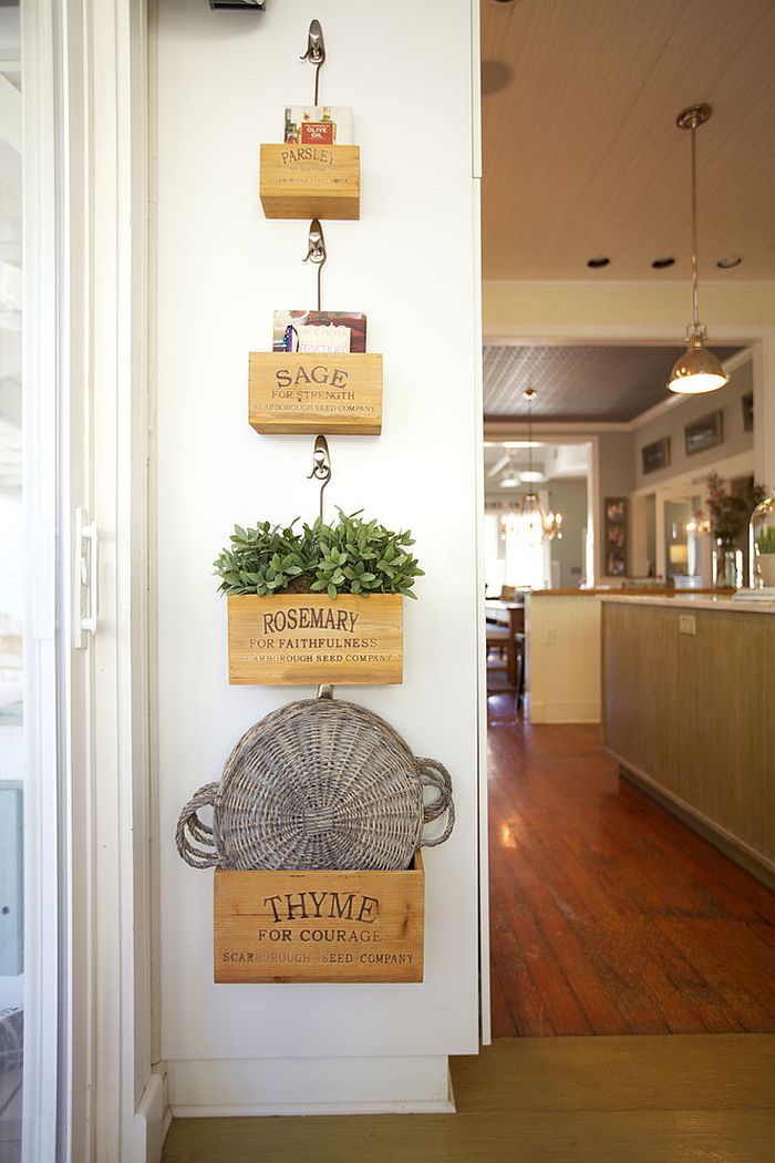 Stylish crates are perfect for a small indoor herb garden anywhere [Design: Van Wicklen Design]