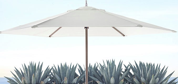 Teak umbrella from Restoration Hardware