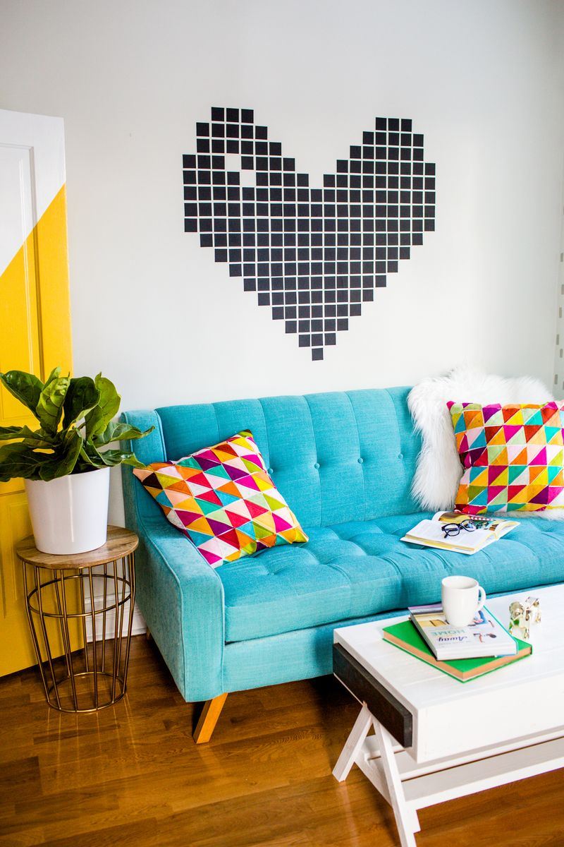 Create Herringbone Wall Decor With Washi Tape