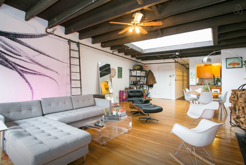 West Village Penthouse Apartment with mid-century modern furniture