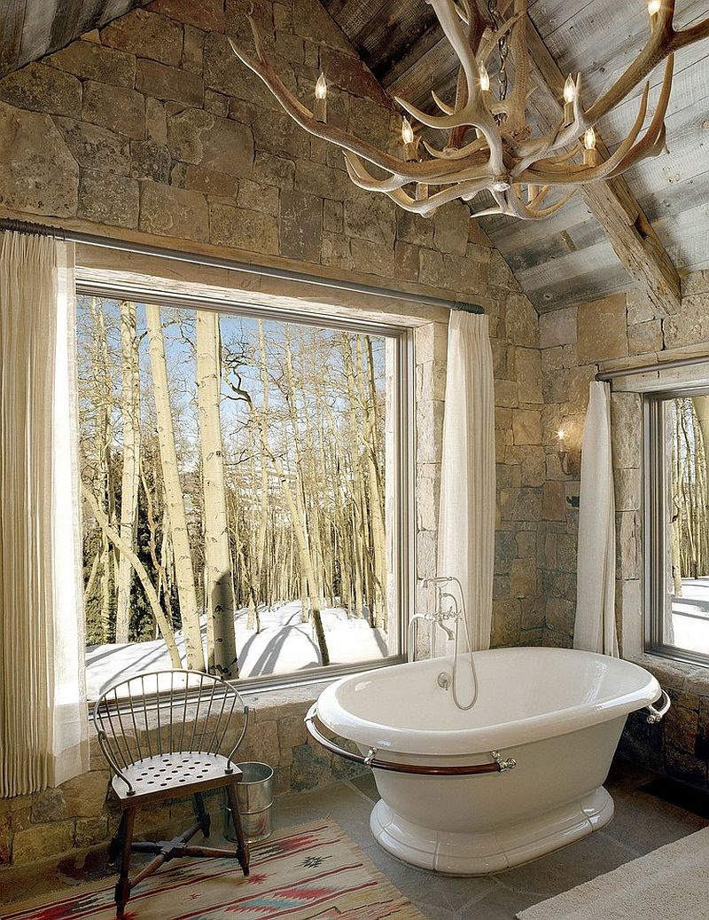 Antler light and large windows provide a balance of natural and artificial lighting [Design: Big-D Signature]