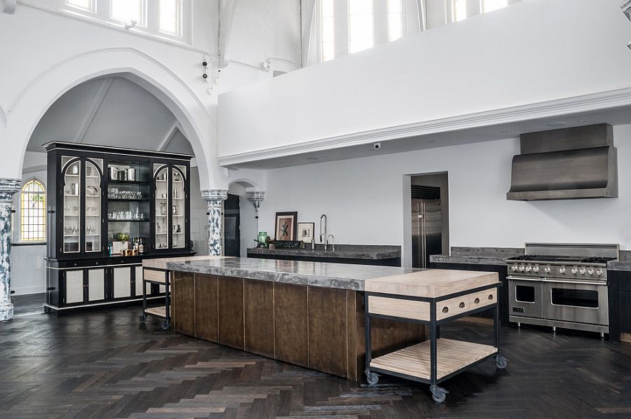 Bespoke kitchen from church conversion with a restrained industrial style [Design: Rupert Bevan]