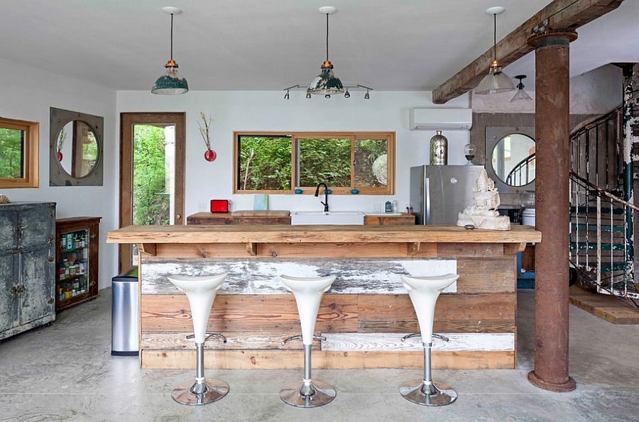 Blend the classic industrial style with vintage vibe in the kitchen [Design: Austin Energy Green Building]