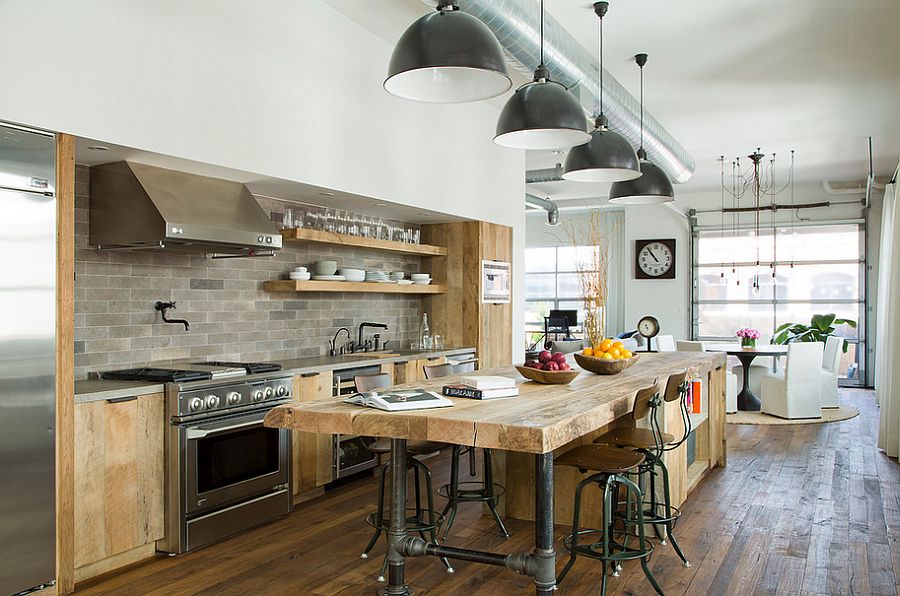 industrial light pendants kitchen