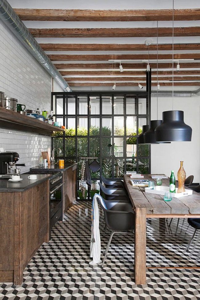 50 Gorgeous Industrial Pendant Lighting Ideas Decoist   Bold Pendants In Black For The Hip Industrial Kitchen 650x975 