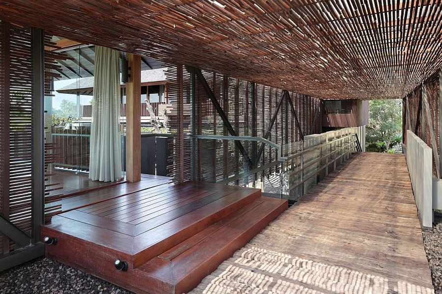 Breezy walkways connect the interior of the Bali Villa with the generous landscape outside