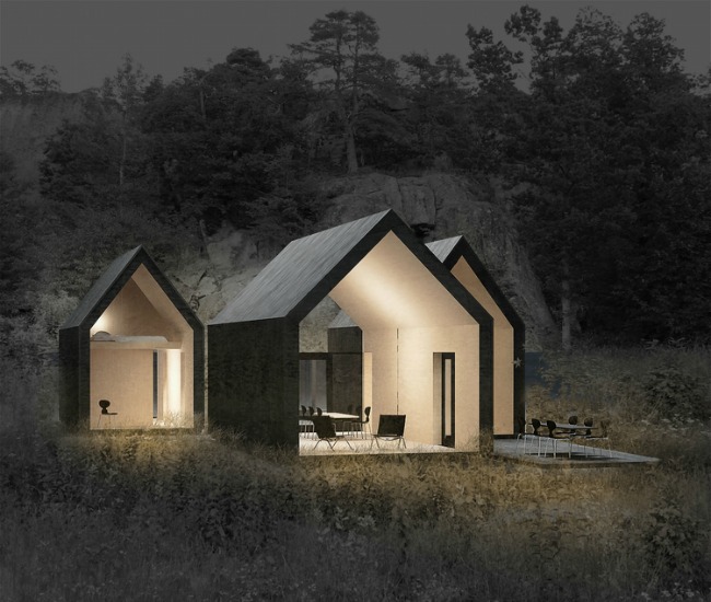 Trio of modern cabins in Germany