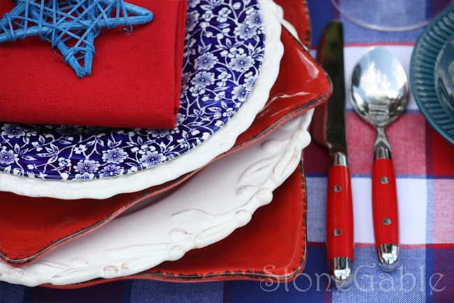 Charming Red White and Blue Tablescape