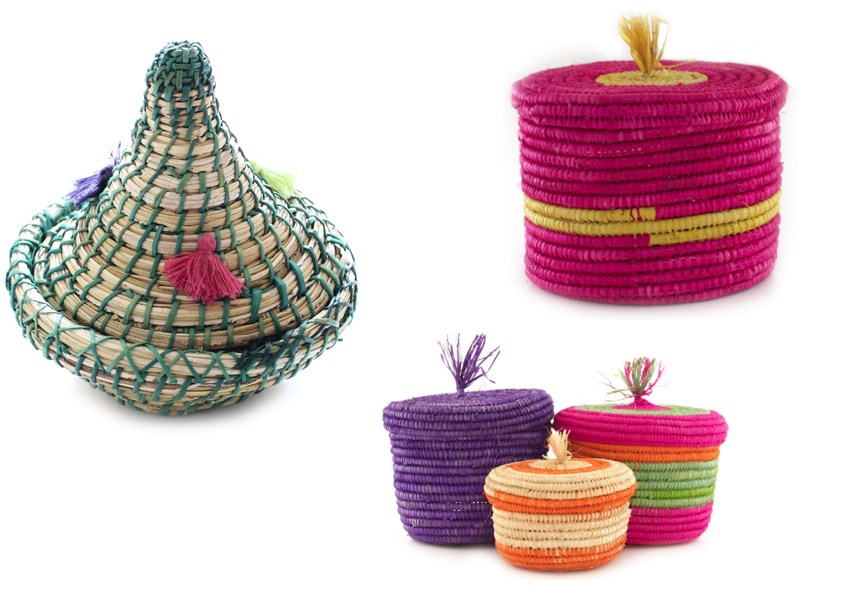 Colorful baskets from Baba Souk