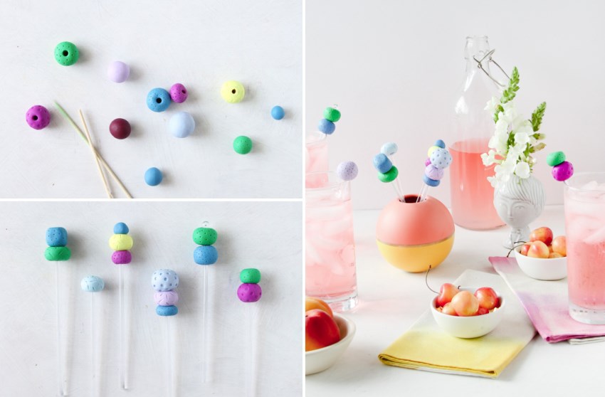 DIY clay drink stirrers from Paper & Stitch