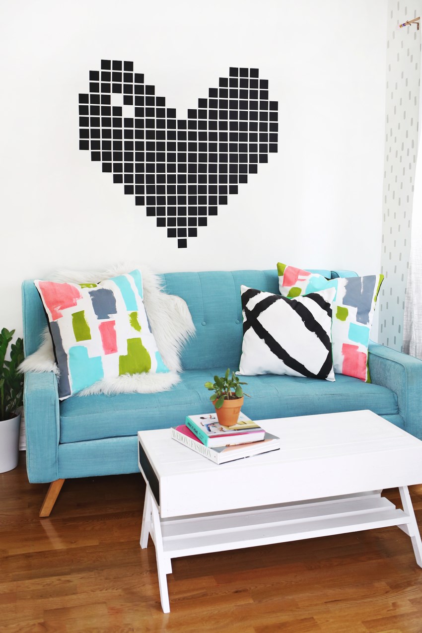 DIY painted pillows from A Beautiful Mess