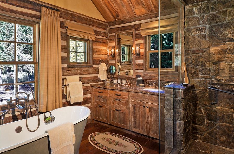 Dashing bathroom with country and rustic beauty [Design: Big-D Signature]