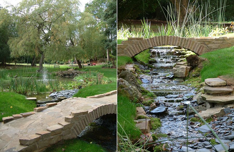 Delightful series of natural ponds and streams shape the scenic landscape [Design: Cool Gardens Landscaping]