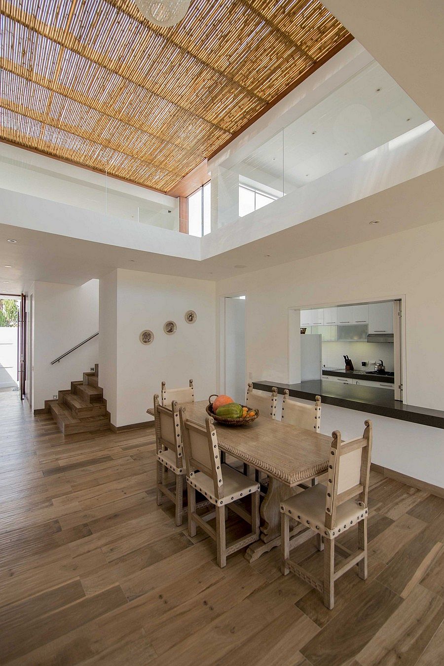 Dining area of the modern home in Peru with unassuming decor