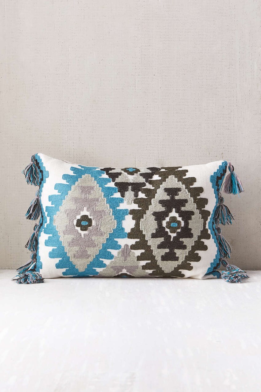 Embroidered tassel pillow from Urban Outfitters