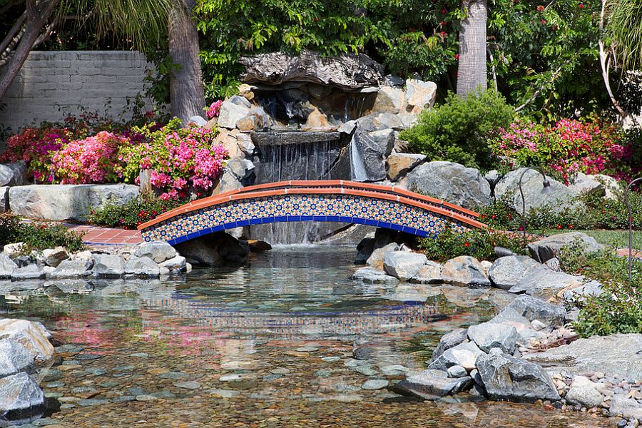 Ever thought about a playful, colorful bridge for the garden? [Design: ARTO Brick]