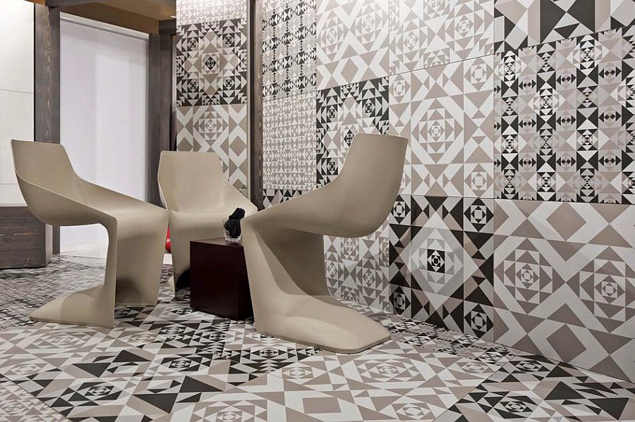 Frame-up collection porcelain tiles