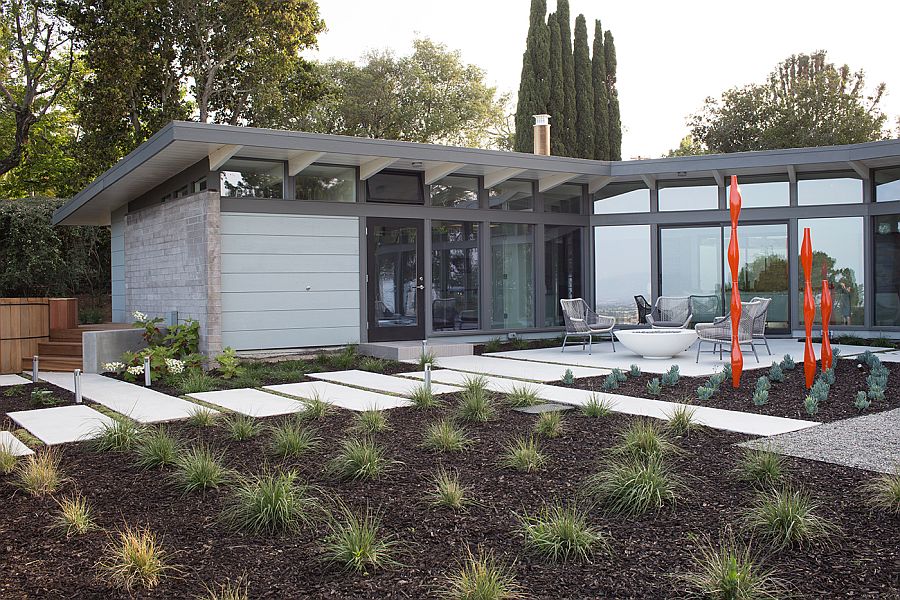 Garden landscape around the home with relaxed sitting area