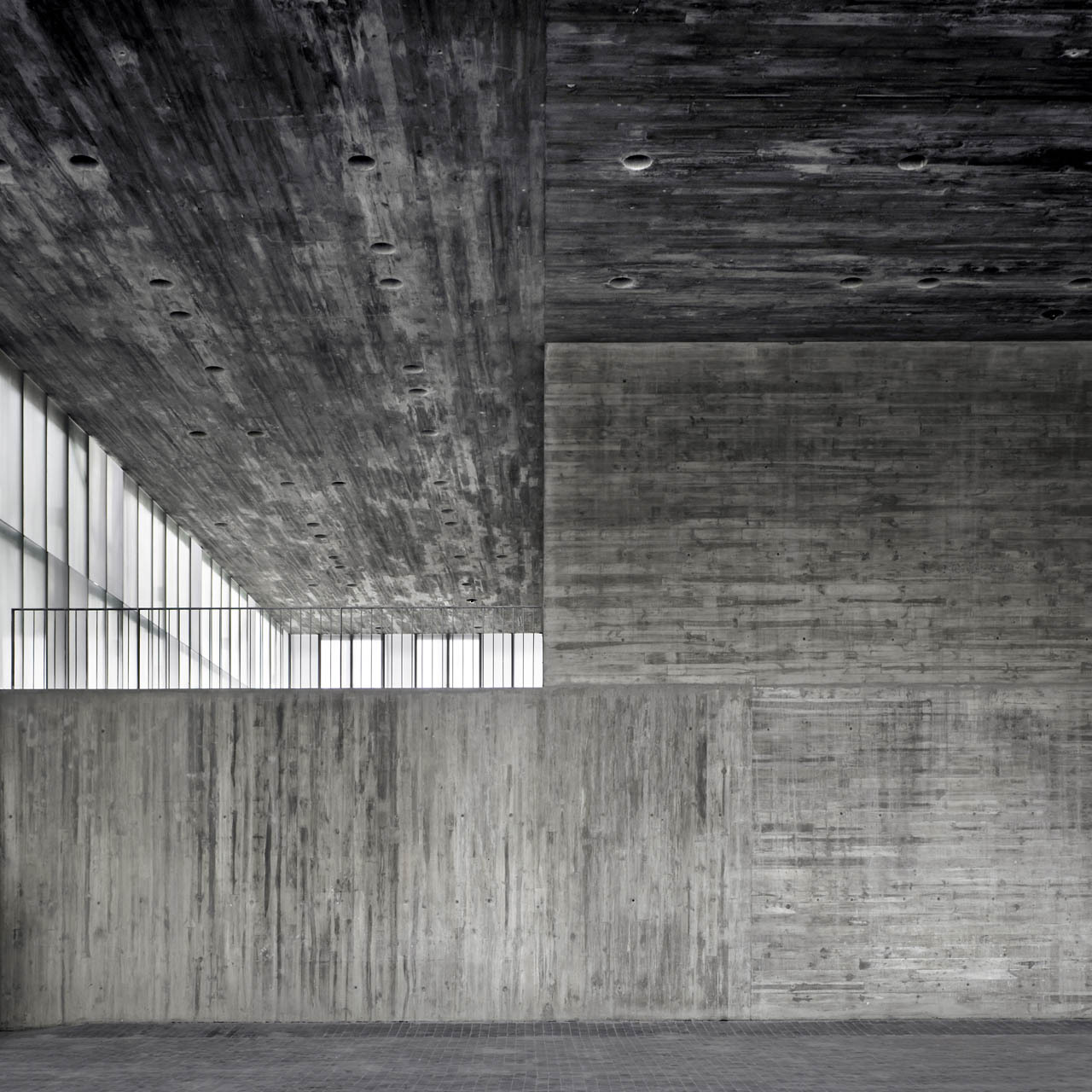 Concrete interior of La Coruña Center For The Arts