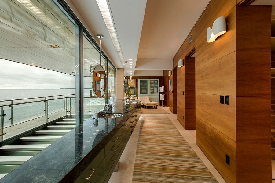 Lavish interior of the malibu home connected with the deck space outside