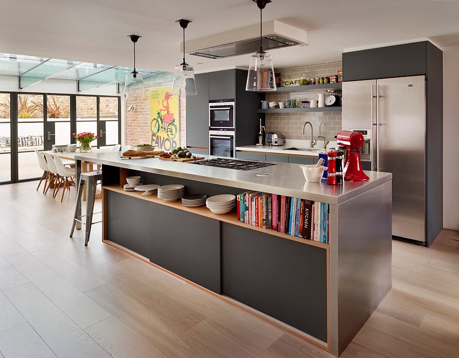Lovely fusion of contemporary and industrial styles in the kitchen [Design: Jane Powell – Roundhouse]