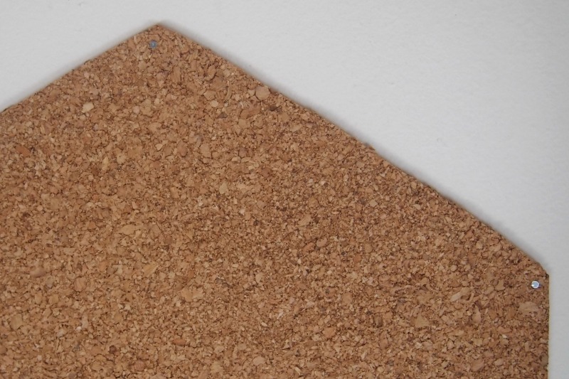 Nail all corners of cork-board onto wall