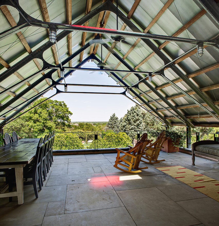 Outdoor balcony and dining area