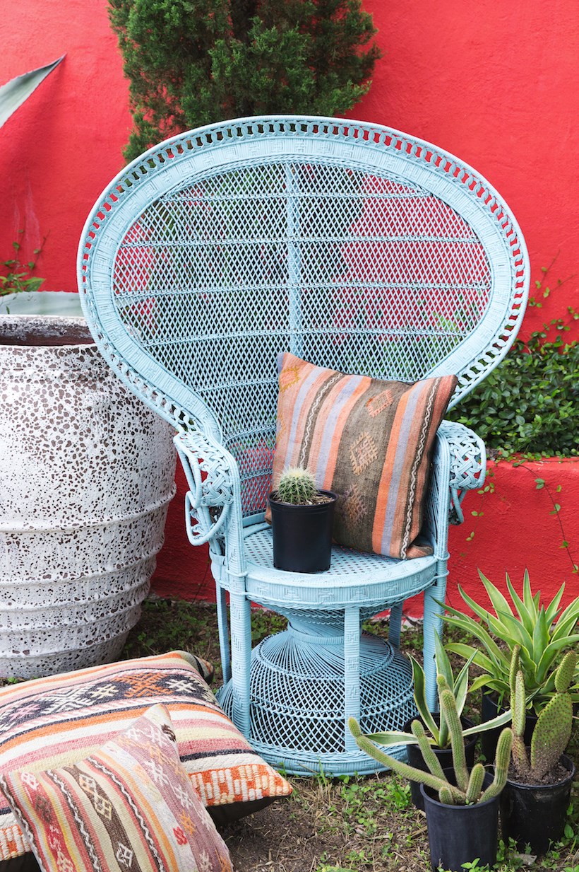 Peacock chair makeover from Camille Styles