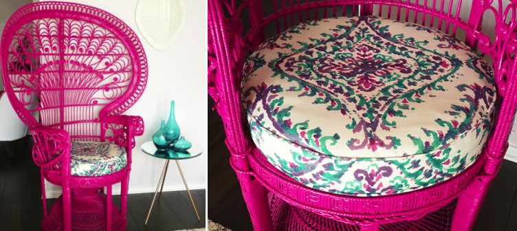 Peacock chair makeover from Preciously Me