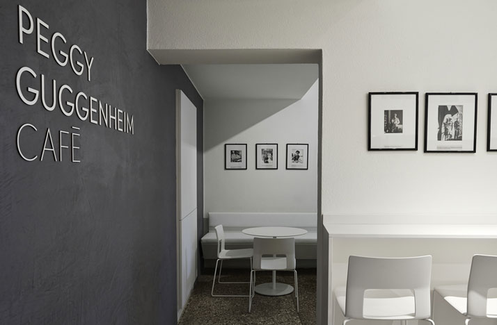 Peggy-Guggenheim-Café grey and white design