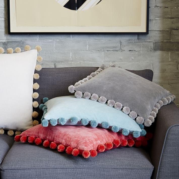 Pom pom pillow covers from West Elm