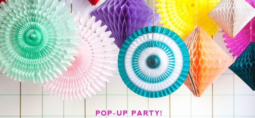 Pop-up party supplies from the Oh Happy Day shop