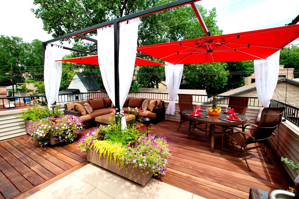 Red umbrella patio