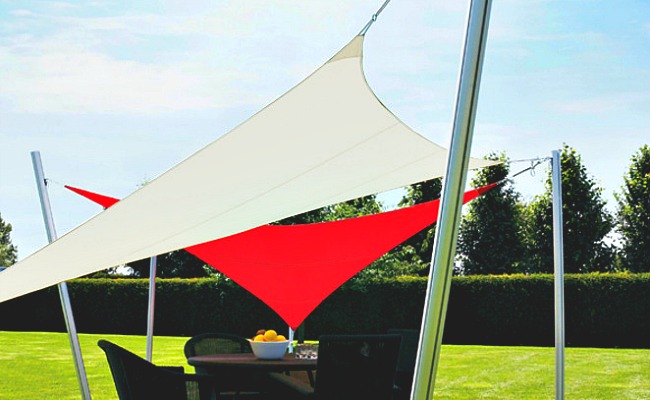 Sails turned into outdoor shade