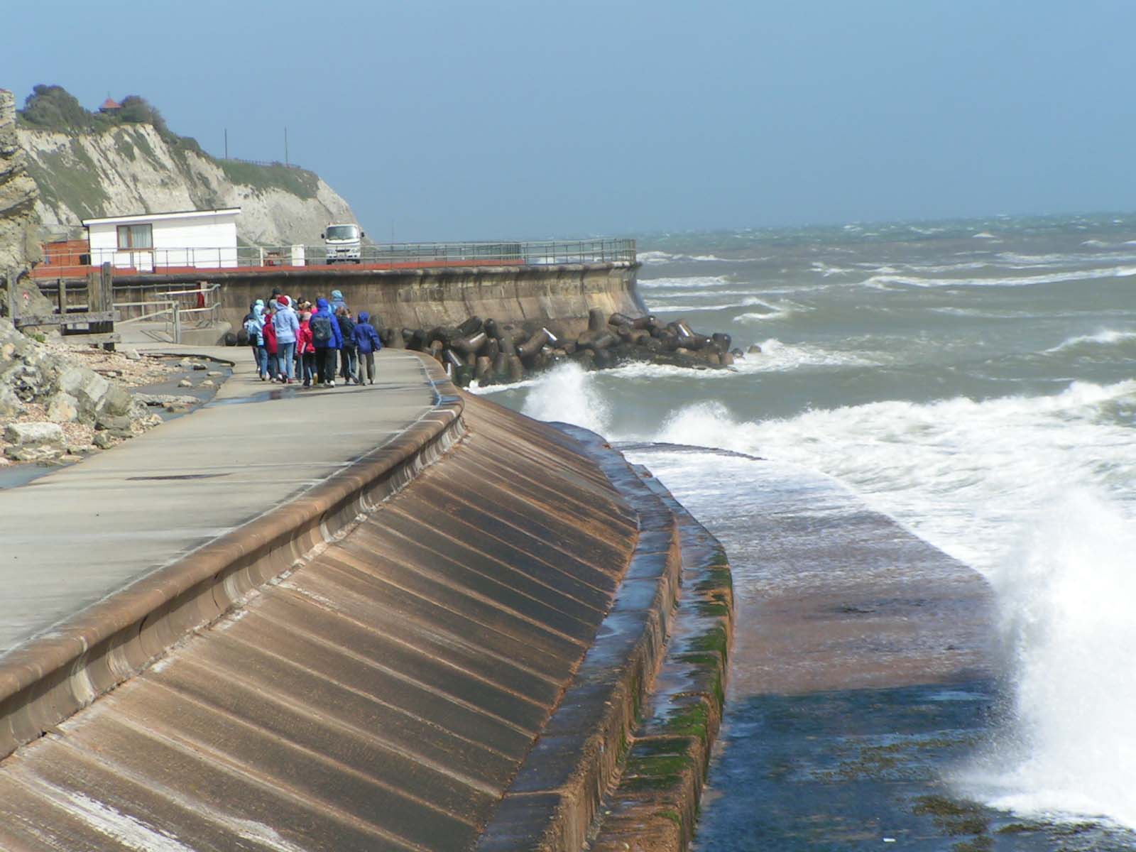 Concrete Seawall keeps the waves at bay