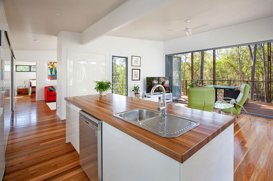 Small kitchen design with an ergonomic island