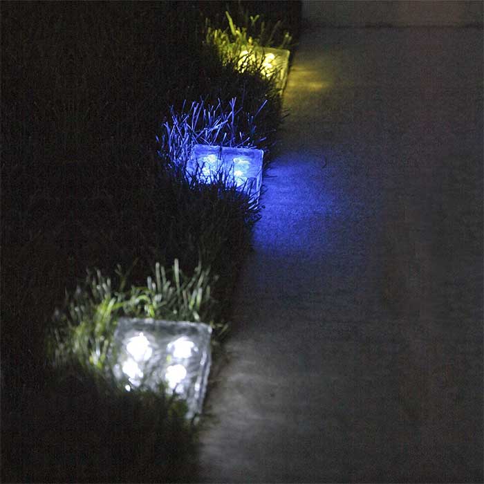 Solar Powered Paver Bricks Blue