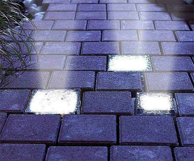 Solar Powered Paver Bricks Embedded