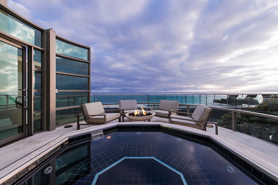 View from the private deck of the lavish Malibu beach house