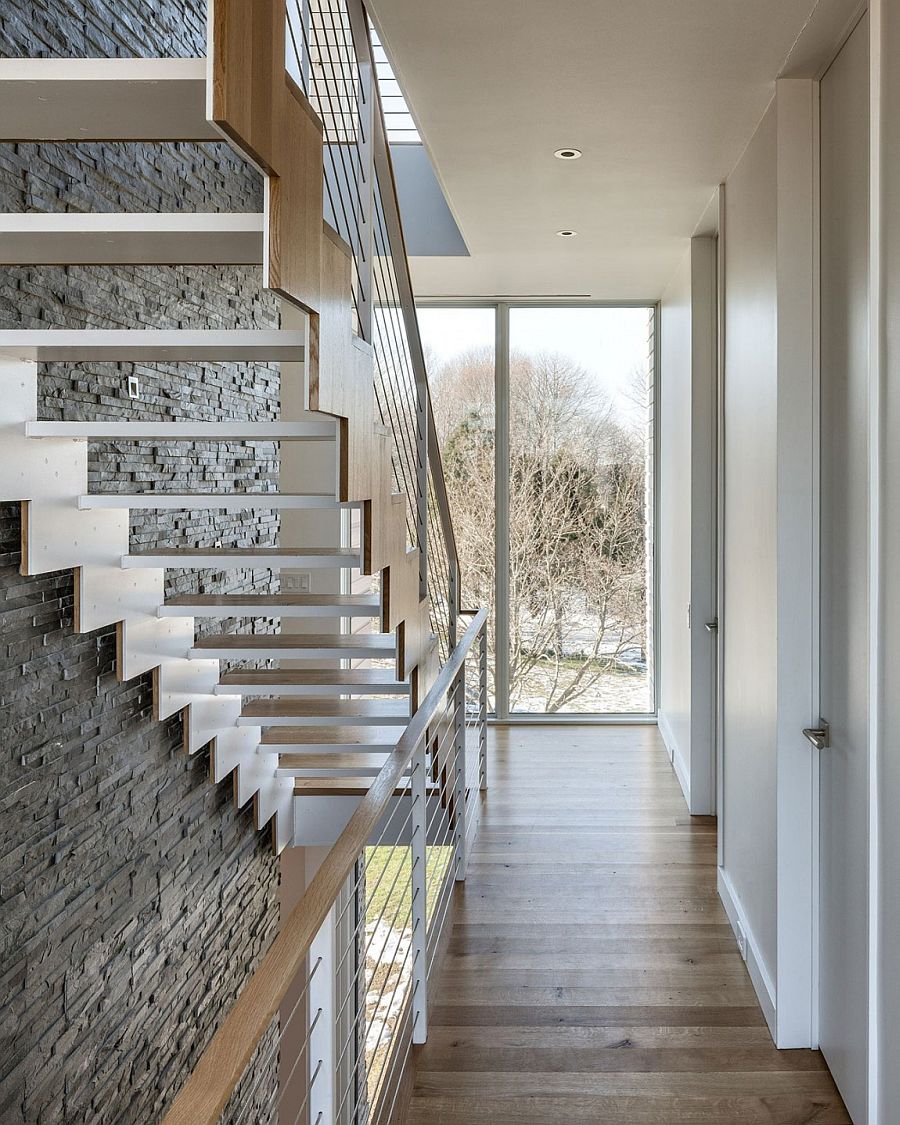 View of the landscape outside from the staircase landing area