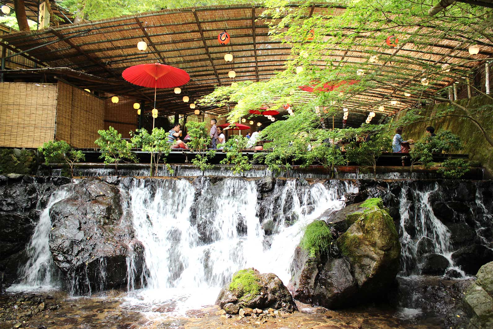 Waterfall Dining in Kibune Kyoto Japan
