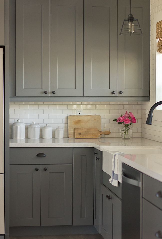 White canisters make a style statement in this kitchen